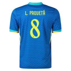 L.paqueta #8 Brasilien Fußballtrikot Copa America 2024 Auswärtstrikot Herren