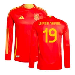 Lamine Yamal #19 Spanien Fußballtrikot EM 2024 Heimtrikot Herren Langarm