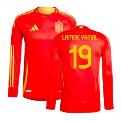 Lamine Yamal #19 Spanien Fußballtrikots EM 2024 Heimtrikot Herren Langarm