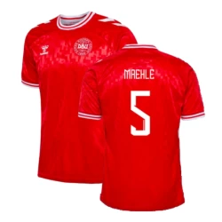 Maehle #5 Dänemark Fußballtrikot EM 2024 Heimtrikot Herren