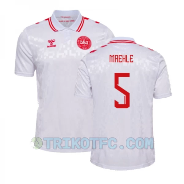 Maehle #5 Dänemark Fußballtrikots EM 2024 Auswärtstrikot Herren