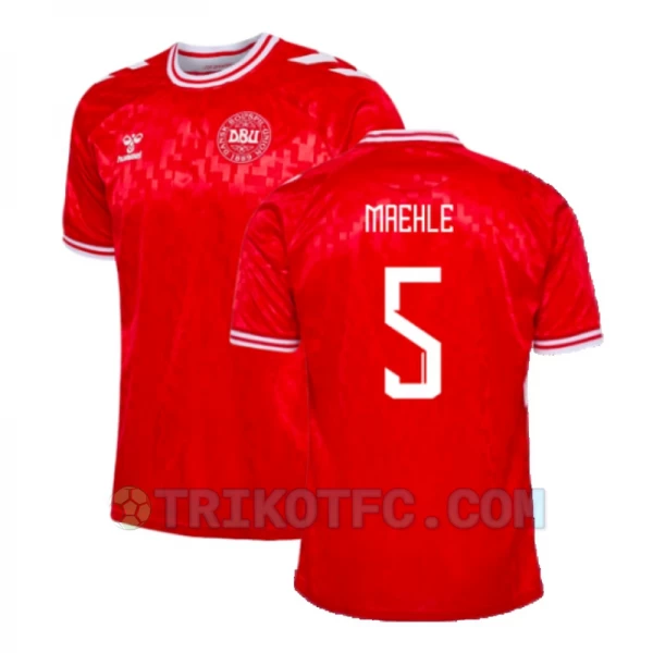 Maehle #5 Dänemark Fußballtrikots EM 2024 Heimtrikot Herren