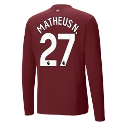 Manchester City Fußballtrikot Matheus N. #27 2024-25 Ausweichtrikot Herren Langarm