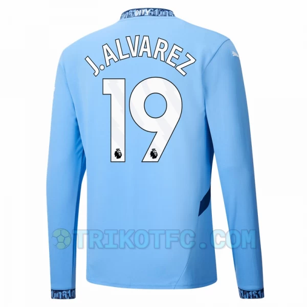 Manchester City J. Alvarez #19 Fußballtrikots 2024-25 Heimtrikot Herren Langarm