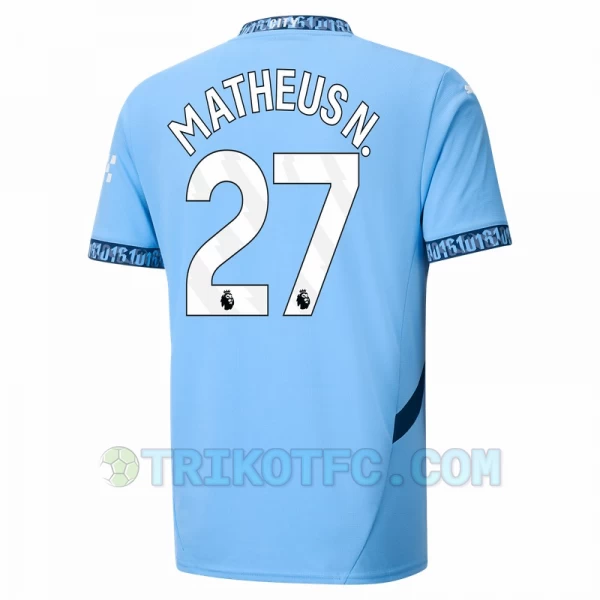 Manchester City Matheus N. #27 Fußballtrikots 2024-25 Heimtrikot Herren