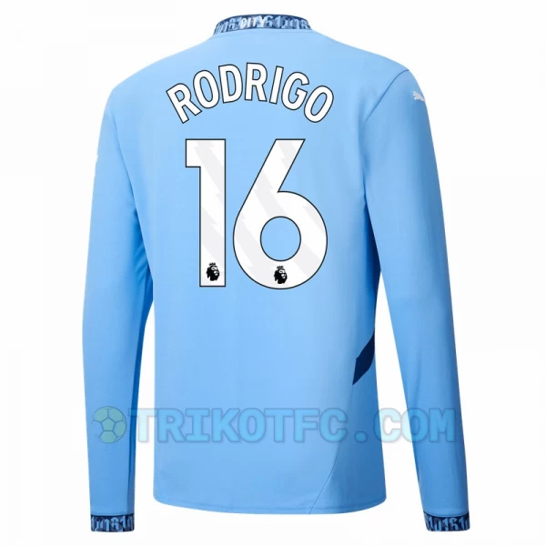 Manchester City Rodrigo #16 Fußballtrikots 2024-25 Heimtrikot Herren Langarm