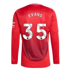 Manchester United Evans #35 Fußballtrikot 2024-25 Heimtrikot Herren Langarm