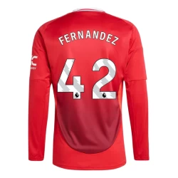 Manchester United Fernandez #42 Fußballtrikot 2024-25 Heimtrikot Herren Langarm