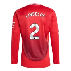 Manchester United Lindelof #2 Fußballtrikots 2024-25 Heimtrikot Herren Langarm