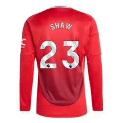 Manchester United Shaw #23 Fußballtrikots 2024-25 Heimtrikot Herren Langarm