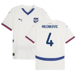 Milenkovic #4 Serbien Fußballtrikot EM 2024 Auswärtstrikot Herren