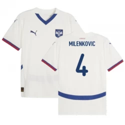 Milenkovic #4 Serbien Fußballtrikots EM 2024 Auswärtstrikot Herren