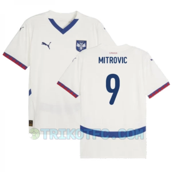 Mitrovic #9 Serbien Fußballtrikots EM 2024 Auswärtstrikot Herren