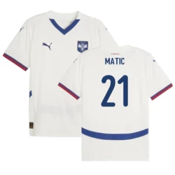 Nemanja Matić #21 Serbien Fußballtrikot EM 2024 Auswärtstrikot Herren