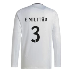 Real Madrid E. Militao #3 Fußballtrikot 2024-25 Heimtrikot Herren Langarm