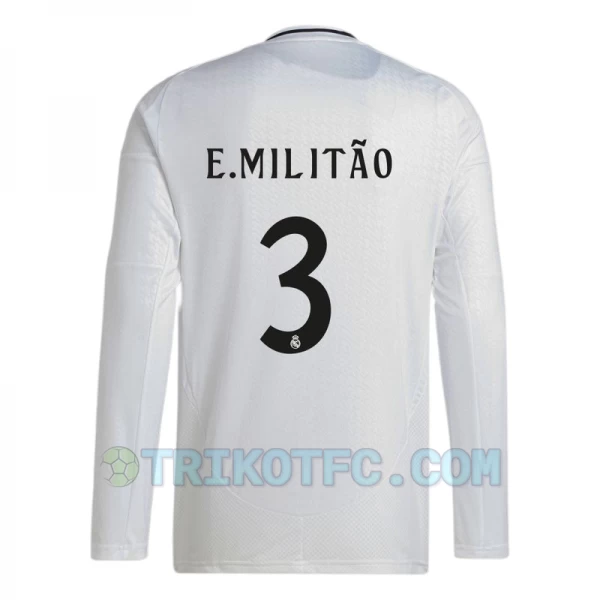 Real Madrid E. Militao #3 Fußballtrikots 2024-25 Heimtrikot Herren Langarm