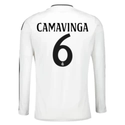 Real Madrid Eduardo Camavinga #6 Fußballtrikot 2024-25 Heimtrikot Herren Langarm