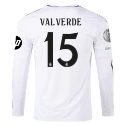 Real Madrid Federico Valverde #15 Fußballtrikot 2024-25 HP Heimtrikot Herren Langarm