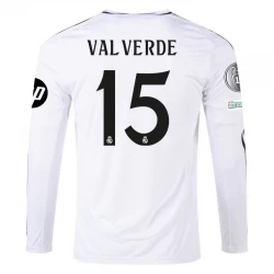 Real Madrid Federico Valverde #15 Fußballtrikots 2024-25 HP Heimtrikot Herren Langarm