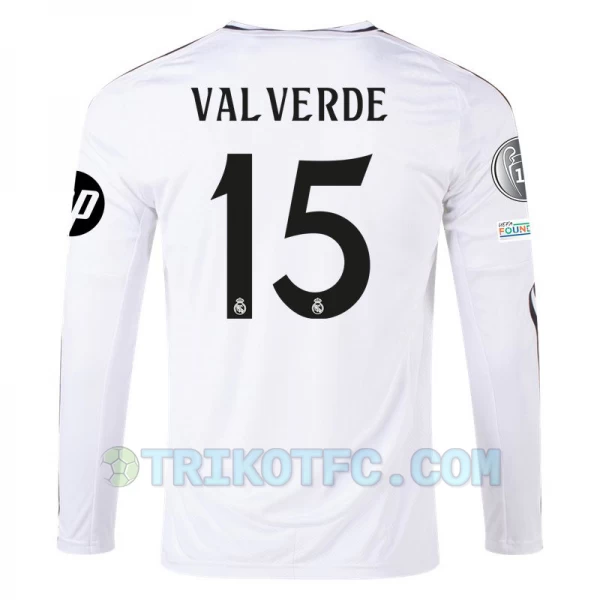 Real Madrid Federico Valverde #15 Fußballtrikots 2024-25 HP Heimtrikot Herren Langarm