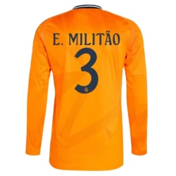 Real Madrid Fußballtrikot 2024-25 E.Militao #3 Auswärtstrikot Herren Langarm