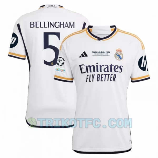 Real Madrid Jude Bellingham #5 Fußballtrikots 2023-24 Final London HP Heimtrikot Herren