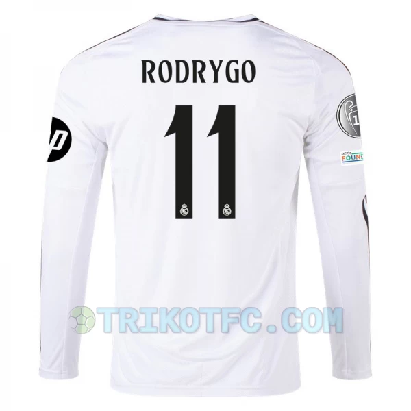 Real Madrid Rodrygo #11 Fußballtrikots 2024-25 HP Heimtrikot Herren Langarm