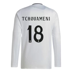 Real Madrid Tchouameni #18 Fußballtrikot 2024-25 Heimtrikot Herren Langarm