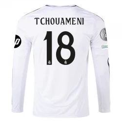Real Madrid Tchouameni #18 Fußballtrikots 2024-25 HP Heimtrikot Herren Langarm