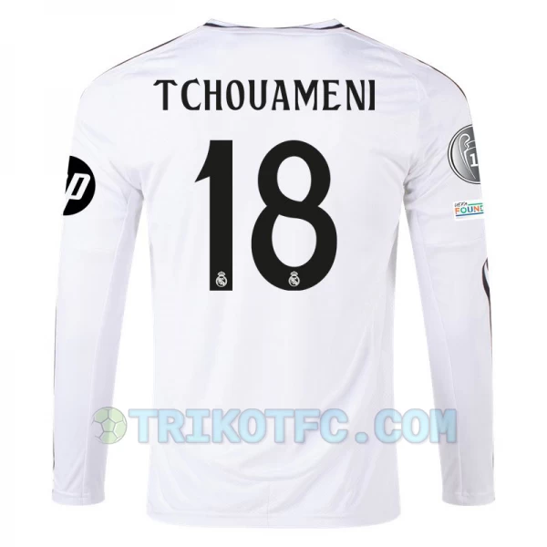Real Madrid Tchouameni #18 Fußballtrikots 2024-25 HP Heimtrikot Herren Langarm