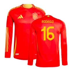 Rodrigo #16 Spanien Fußballtrikot EM 2024 Heimtrikot Herren Langarm