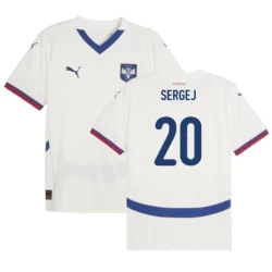 Sergej #20 Serbien Fußballtrikot EM 2024 Auswärtstrikot Herren