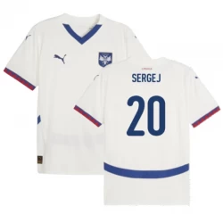 Sergej #20 Serbien Fußballtrikots EM 2024 Auswärtstrikot Herren