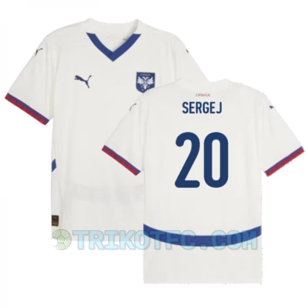 Sergej #20 Serbien Fußballtrikots EM 2024 Auswärtstrikot Herren