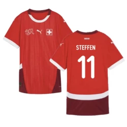 Steffen #11 Schweiz Fußballtrikot EM 2024 Heimtrikot Herren