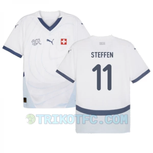 Steffen #11 Schweiz Fußballtrikots EM 2024 Auswärtstrikot Herren