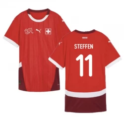 Steffen #11 Schweiz Fußballtrikots EM 2024 Heimtrikot Herren