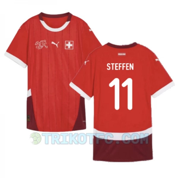 Steffen #11 Schweiz Fußballtrikots EM 2024 Heimtrikot Herren