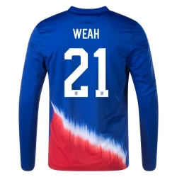 Weah #21 USA Fußballtrikot Copa America 2024 Auswärtstrikot Herren Langarm