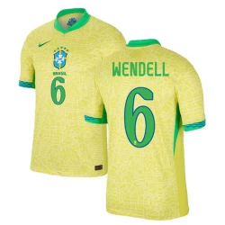 Wendell #6 Brasilien Fußballtrikot Copa America 2024 Heimtrikot Herren